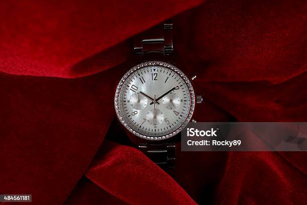 Luxury Wrist Watch On Red Velvet Stock Photo - Download Image Now - Luxury, Gift, Watch - Timepiece