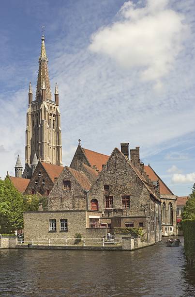 istock Landscape with cathedral in Brugge, Belgium 484562188