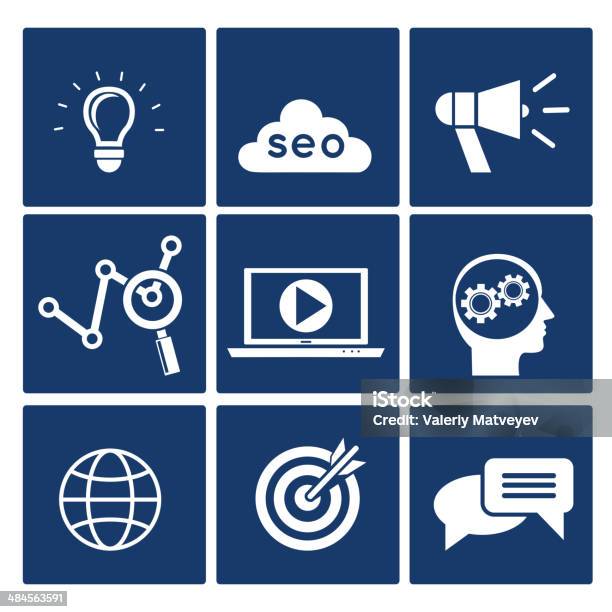 Seo Icons Set Vecteurs libres de droits et plus d'images vectorielles de Activité avec mouvement - Activité avec mouvement, Affaires, Affaires d'entreprise