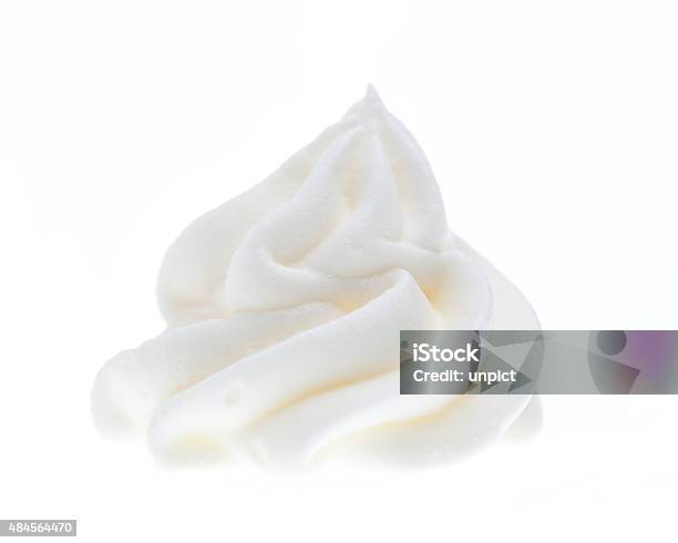 Whipped Cream Isolated On White Background Stock Photo - Download Image Now - Whipped Cream, Cream - Dairy Product, Scoop Shape