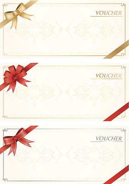 wektor kupon - gift card gift certificate gift gold stock illustrations
