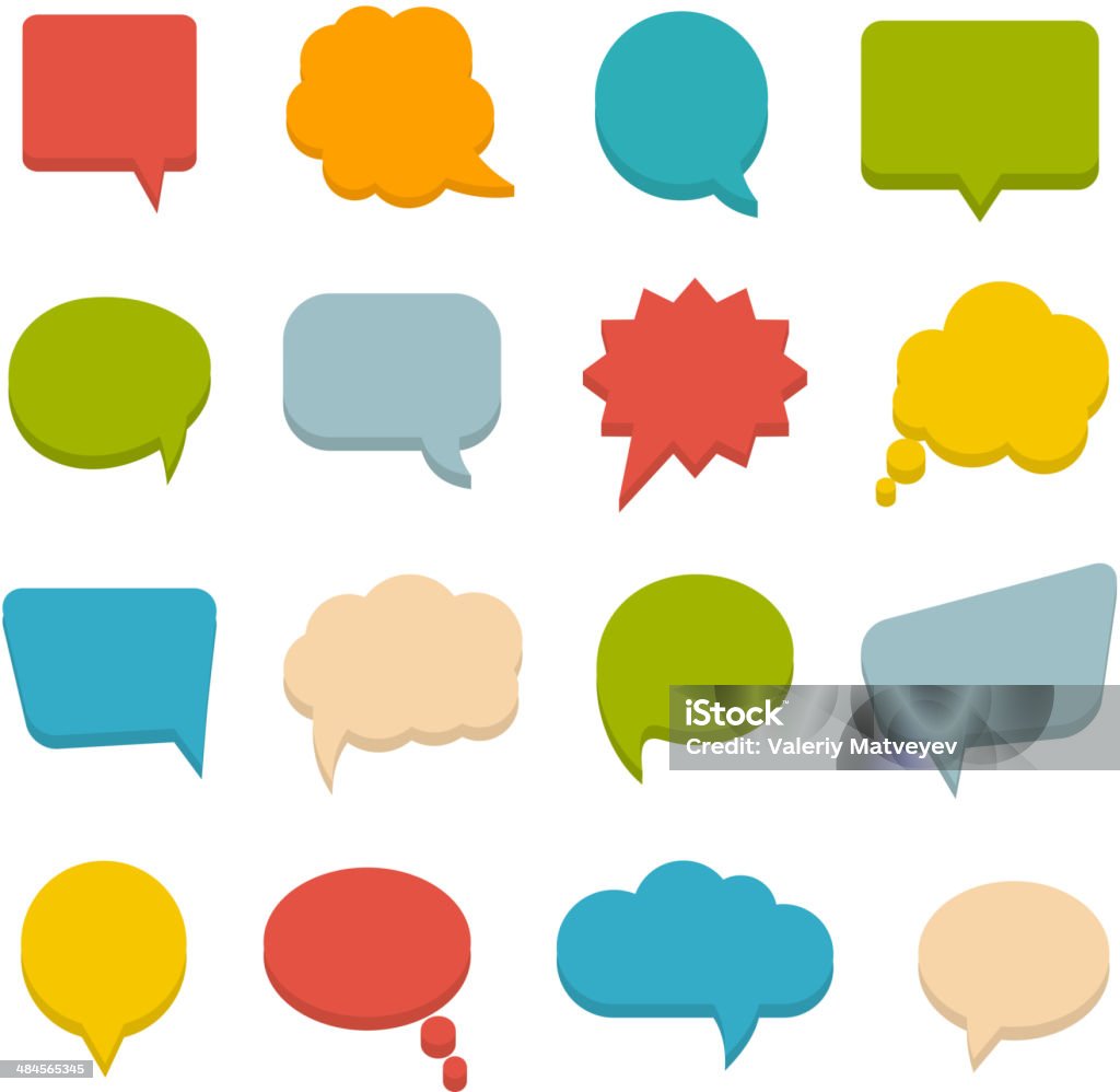colored communication bubbles large set of colored communication bubbles, vector eps10 illustration Blank stock vector