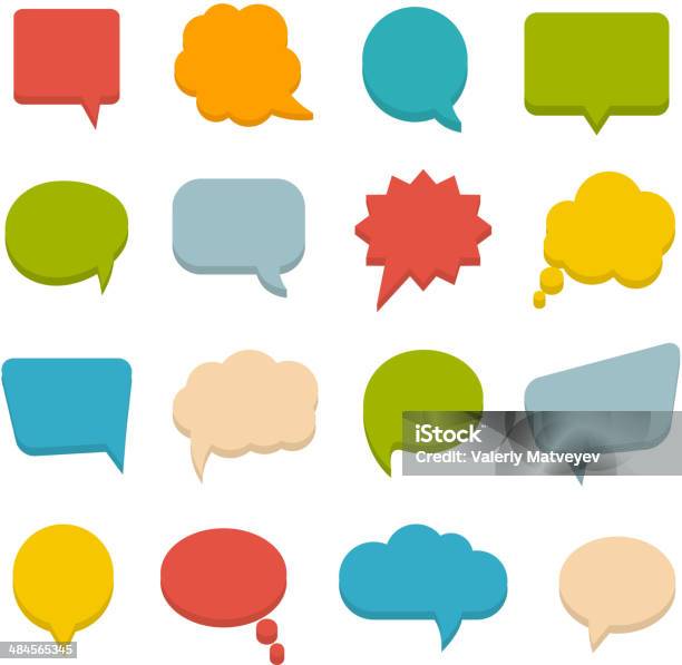 Colored Communication Bubbles Stock Illustration - Download Image Now - Blank, Bright, Bubble
