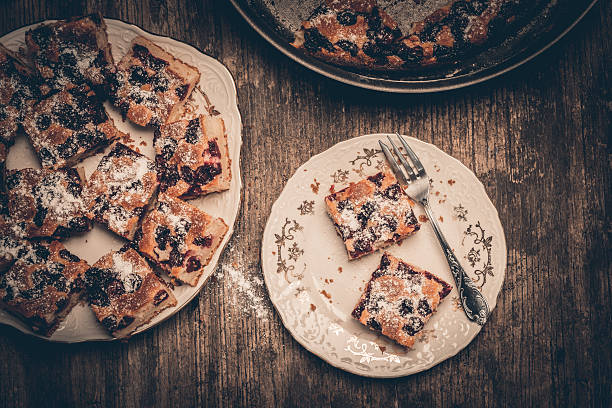 Homemade cake with cherries