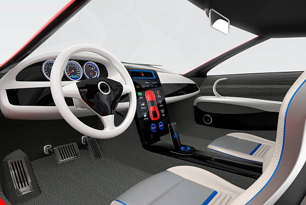 istock Futuristic electric vehicle dashboard and interior design. 484565956