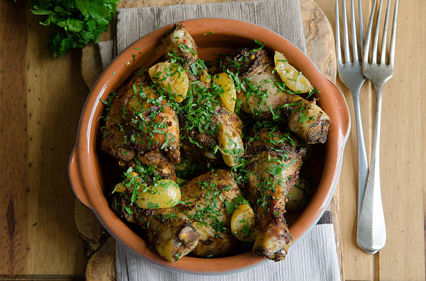 Moroccan chicken stew stock photo