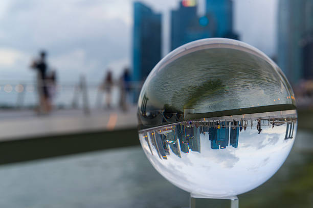 istock Crystal Ball with Reflection of Singapore CBD Skyline 484571726