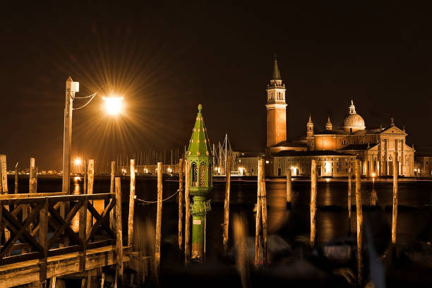 San Giorgio Maggiore at night stock photo