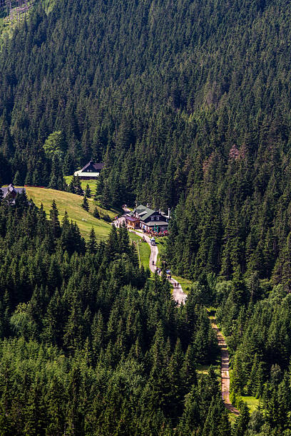 Mountain path in valley in the national park Krkonose