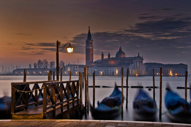 San Giorgio Maggiore at night stock photo