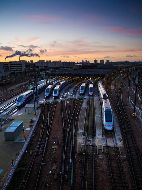 Train depot "Technicentre Sub-est Paris" stock photo