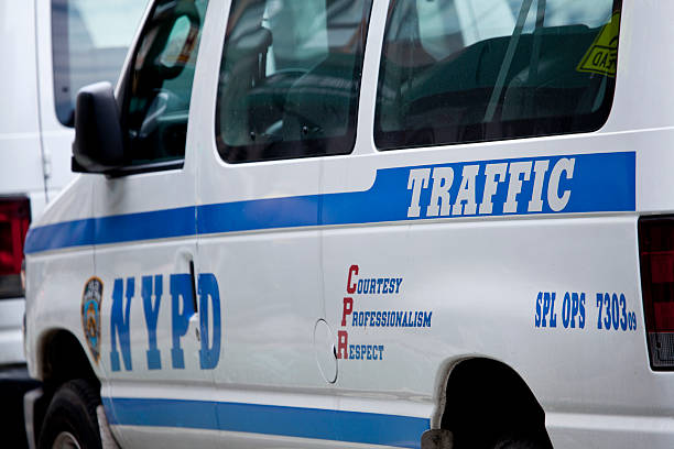 nypd автомобиль в нью-йорке - blue security system security staff land vehicle стоковые фото и изображения
