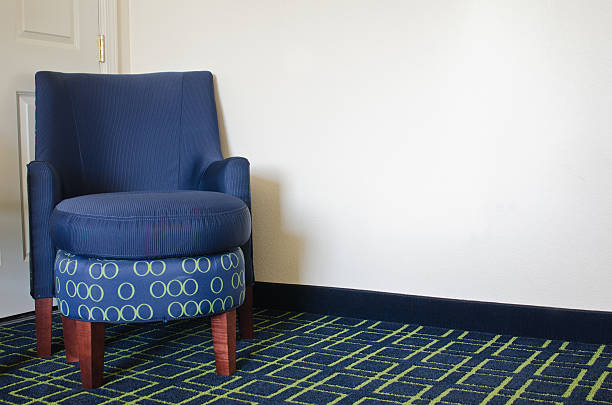 istock Blue chair in hotel room 484579283