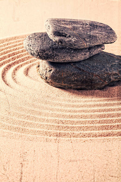 colored and textured zen still life for retro massage ambiance