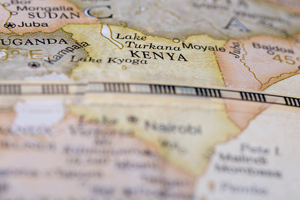 istock Macro of Kenya on globe 484579874