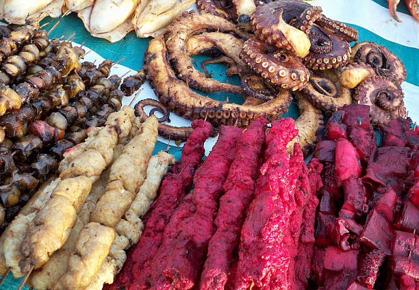 zanzibar street food - gourmet food lobster seafood photos et images de collection