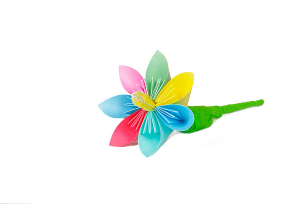 istock Paper flower with varicolored petals 484580993