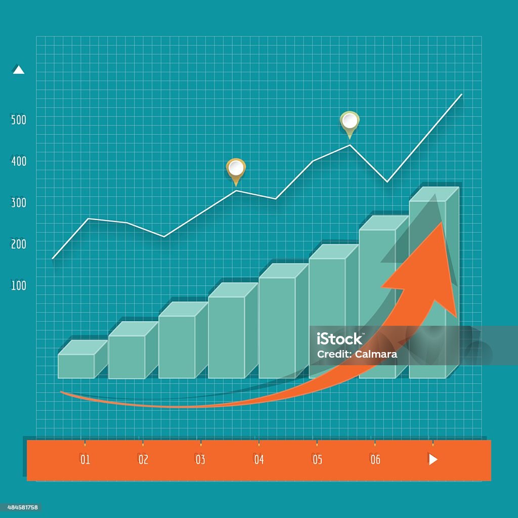 Graph With Growing Pattern Growing Graph Stock Illustration - Download Image Now - 2015, Arrow ...