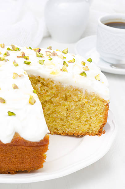 istock orange cake with Greek yogurt, honey and pistachios 484582047