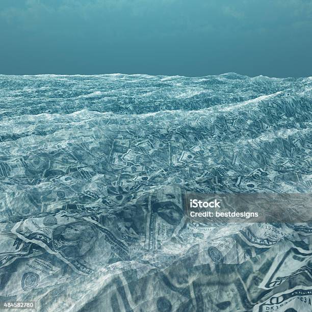 Ocean Of Currency Stock Photo - Download Image Now - Currency, Wave - Water, Wave Pattern