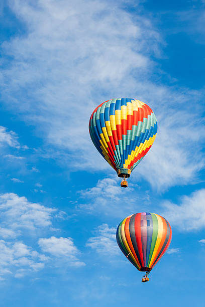 istock Beautiful Hot Air Balloons Against a Deep Blue Sky 484582991