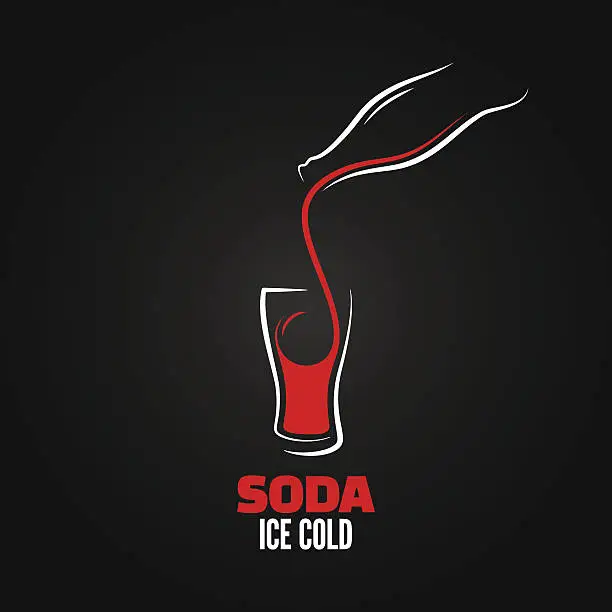 Vector illustration of soda bottle splash design menu background