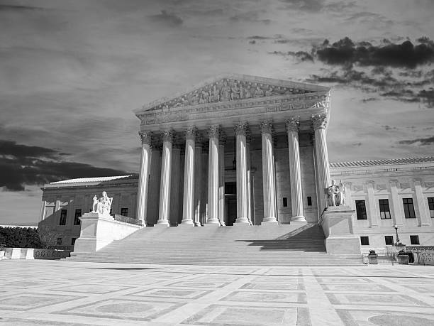 istock US Supreme Court Sunset Washington DC Black and White 484587500