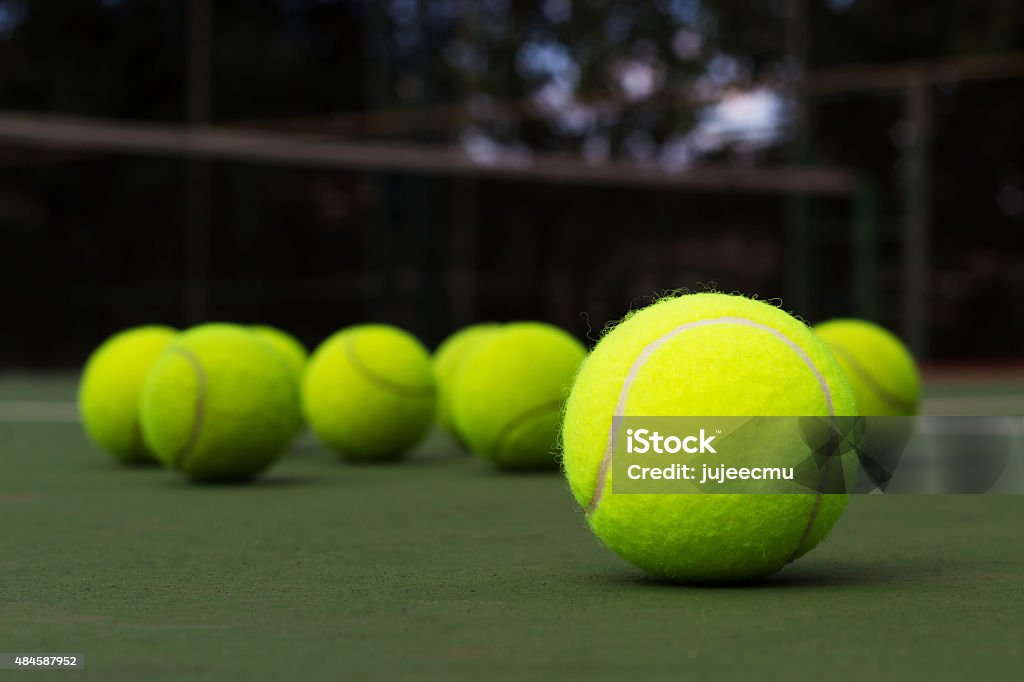 Tennis Ball  on the court Tennis Ball Stock Photo