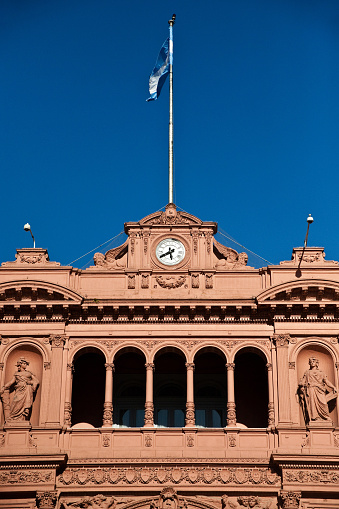 Buenos Aires, Argentina - December 25, 2010: Facade detail of Casa Rosada, Argentina´s Government Seat in Buenos Aires. Built around 1594, it´s the most important Government Building in Argentina, South America.