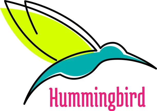 Vector illustration of Little hummingbird bird abstract icon