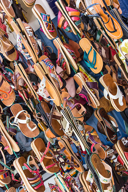 istock Morocco shop selling leather footwear 484596924