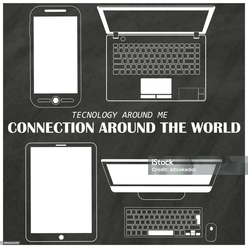 Device Link Drawing Set Of Devices Link Stock Illustration - Download Image Now - 2015 ...
