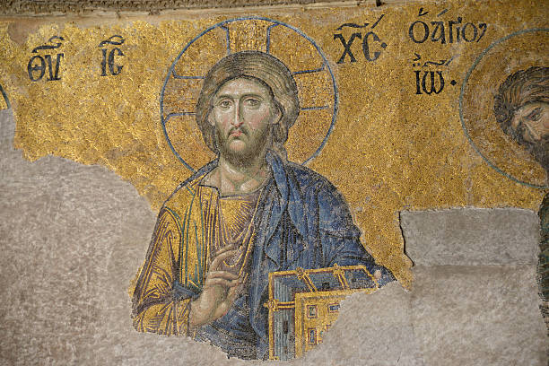 istock Jesus Christ - ancient mosaic 484606485