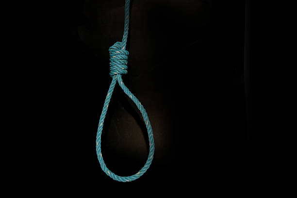 istock Old Green loop the nylon rope Tie on black background 484606766