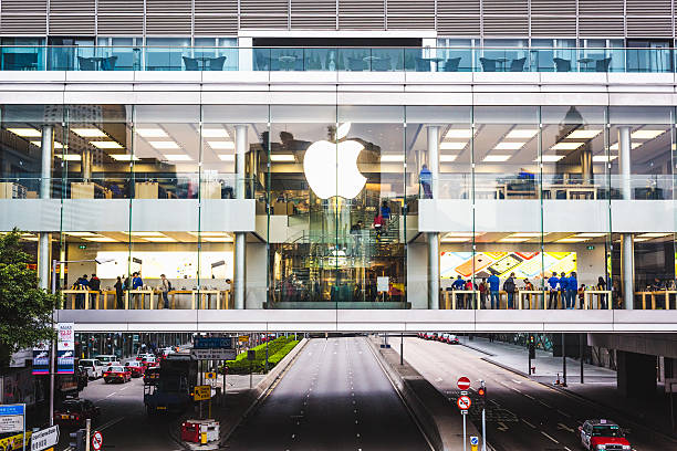 apple store en hong kong - store facade window display office building fotografías e imágenes de stock