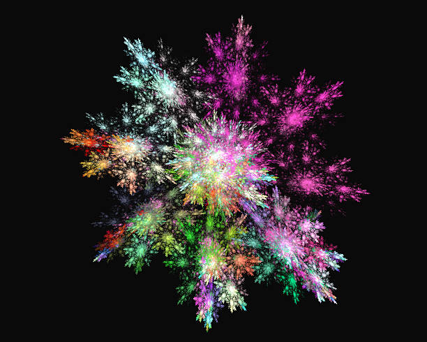 istock Abstract fractal design. Colourful snowflake. 484607808
