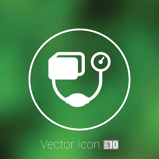 Vector illustration of Tonometer flat Icon. Blood Pressure Checker medical