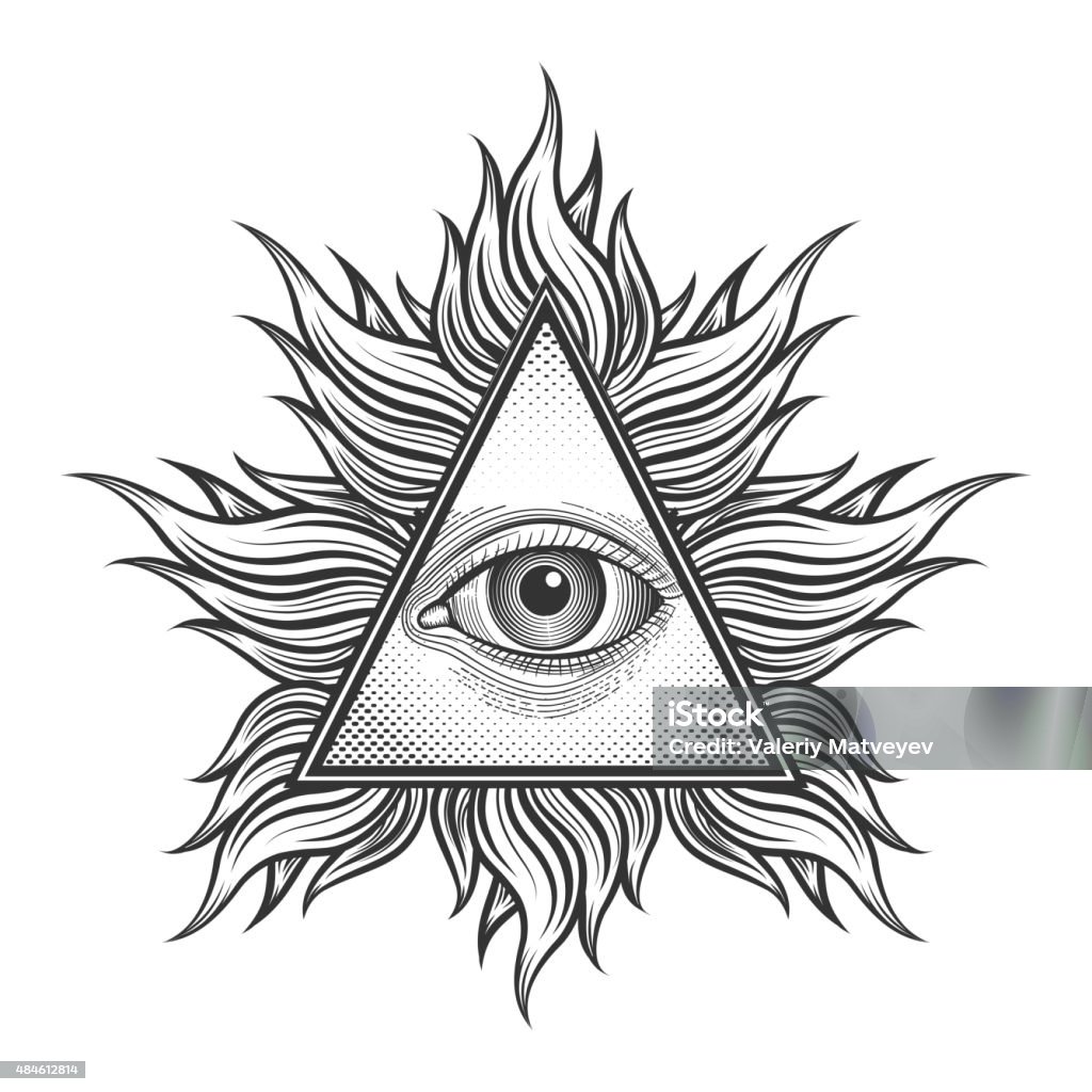 Tất Cả Nhìn Thấy Biểu Tượng Kim Tự Tháp Mắt Theo Phong Cách Hình ...