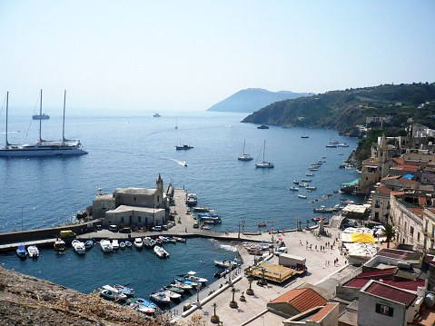 Small harbour of a mediterranean island. Sicily (Italy).