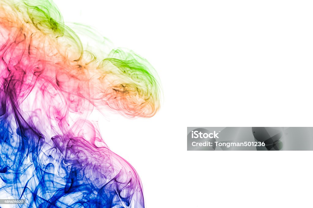 Colorful of Smoke on white background 2015 Stock Photo