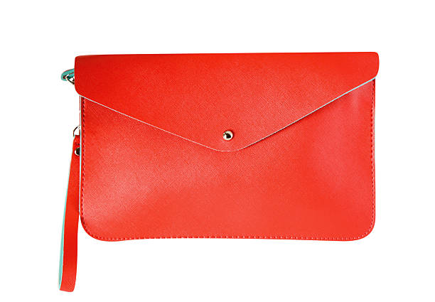 レッドレザーのハンドバッグ - change purse purse clutch bag red ストックフォトと画像