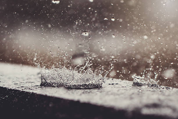 Rain splashing raindrops impact photos stock pictures, royalty-free photos & images