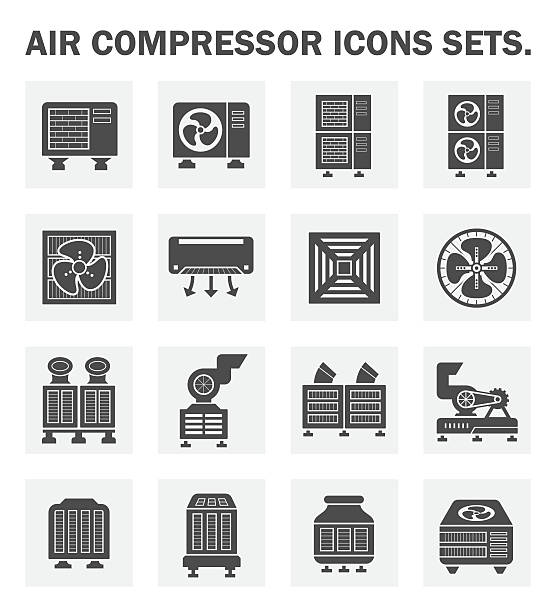 ilustrații de stoc cu pictograme - air compressor