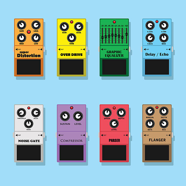 гитара 4.16.2 - guitar pedal stock illustrations