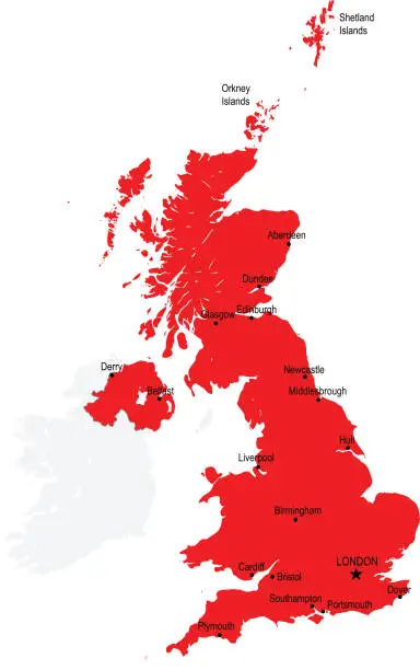 Vector illustration of Great Britain map