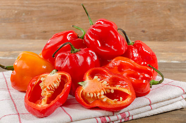 Fresh habanero peppers