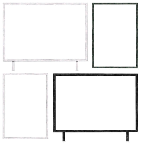 istock Set of blank banners with wooden frame isolated on white 484616298
