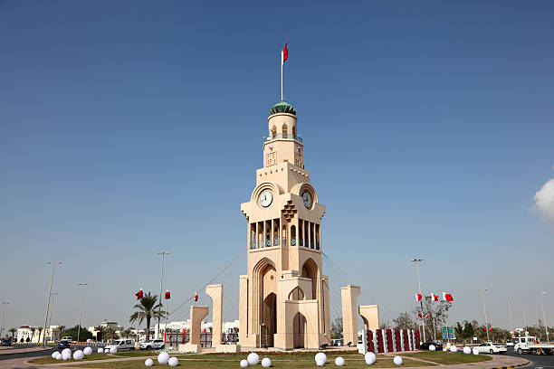 The Clock Tower in Riffa, Bahrain stock photo