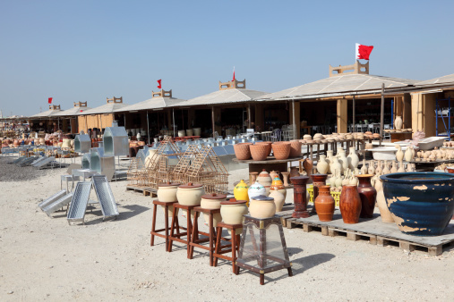 Pottery market in A'Ali, Kingdom of Bahrain, Middle East