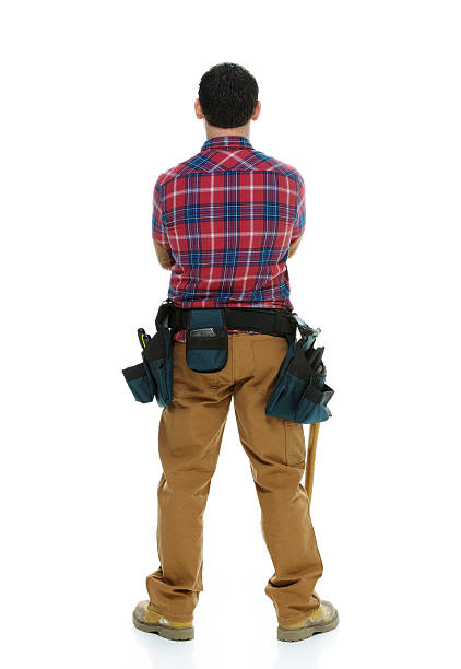 istock Rear view of carpenter 484622217